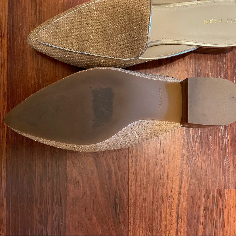 Cole Haan Women's Tan and gold woven mules - Picture 3 of 3